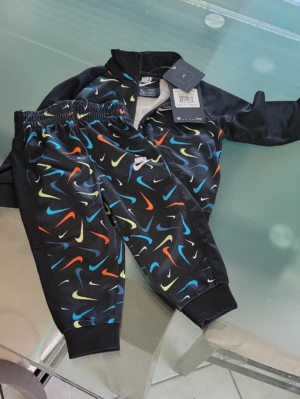 Baby Boys Nike 2 Pieces Set Sweatpants Nike Zipper Jacket For Boys 12month Black - Picture 1 of 8